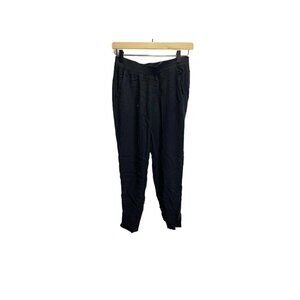 H&M Women Pants 4 Black Casual Jogger Elastic Waist Cotton Career‎